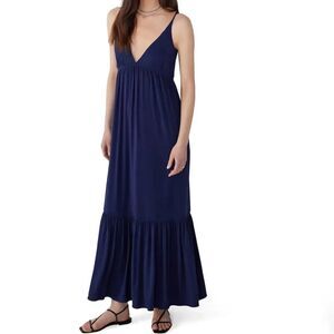 Favorite Daughter The Weekend Maxi Dress Women's Navy Lace-up Back Size XS